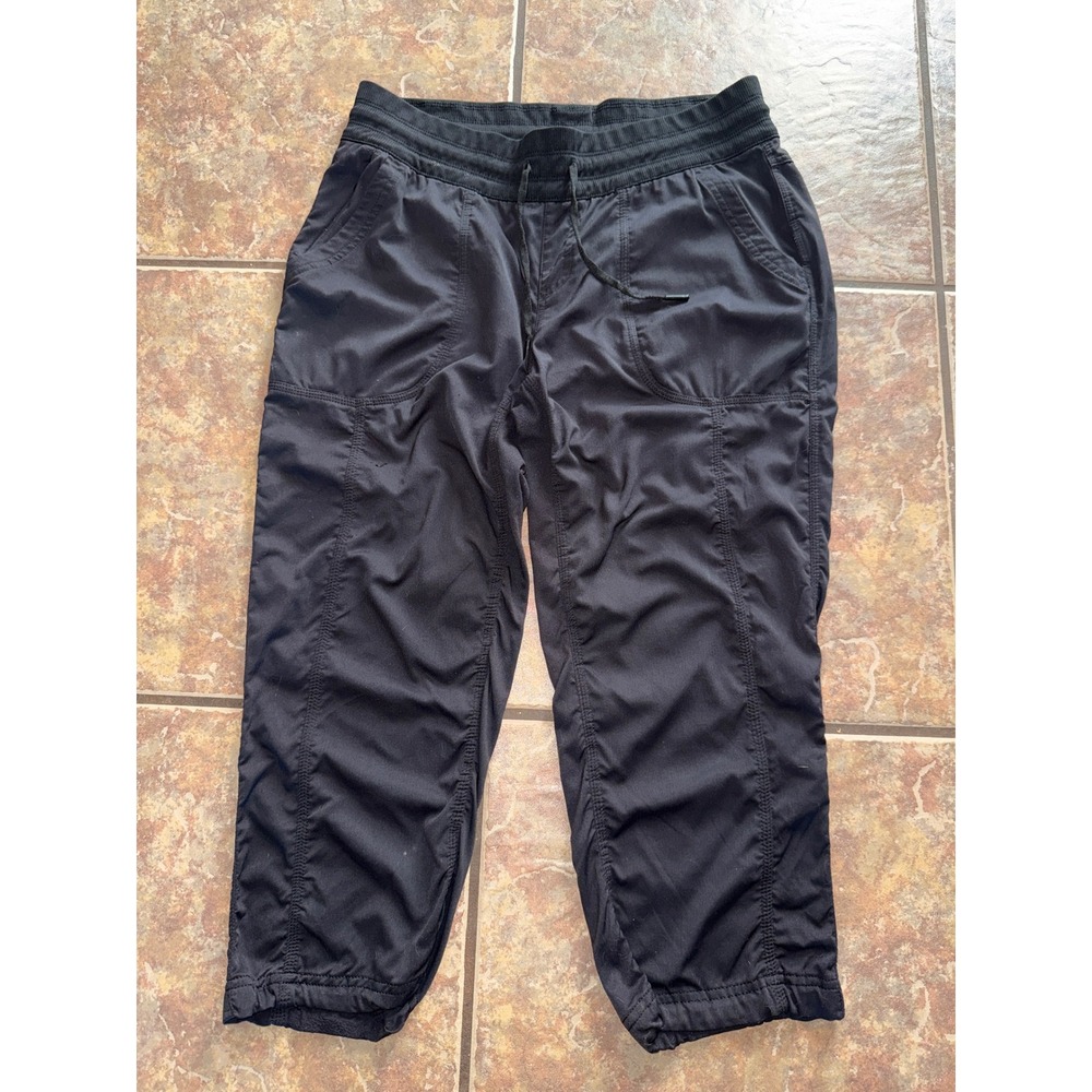 The North Face Aphrodite 2.0 Capri Pants Black Herringbone Hiking Womens Large